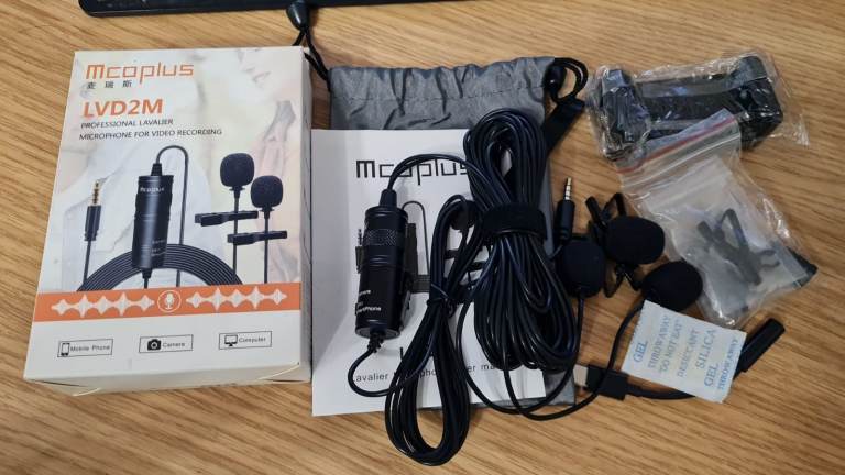 Brand New Mcoplus microphon studio 3.5mm Audio Video Record Lavalier Lapel Microphone Clip