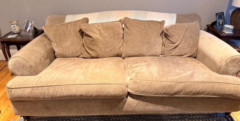 2 Comfortable beige Fabric Next Sofas– 
Great condition 