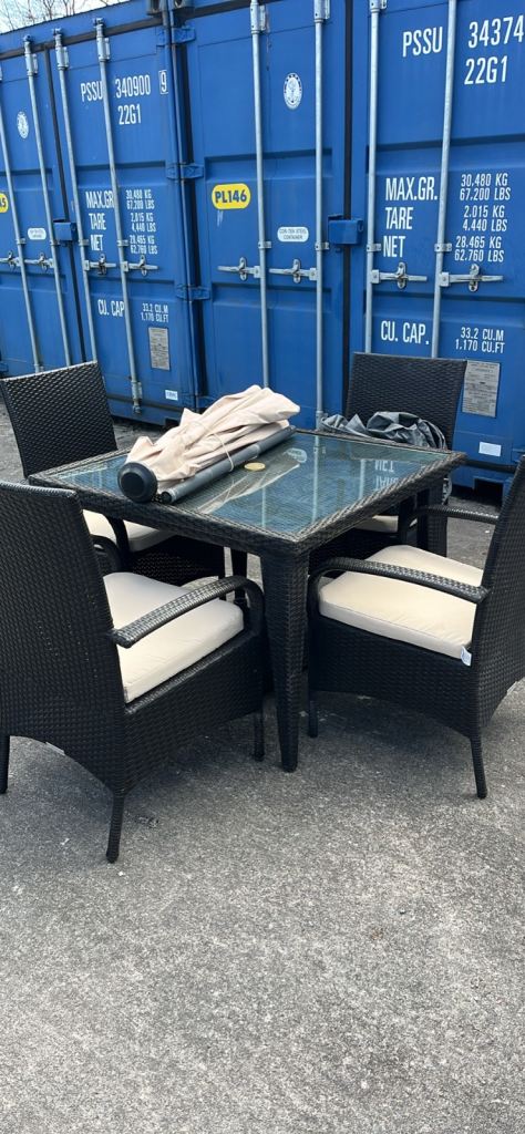 Rattan garden table and chairs 