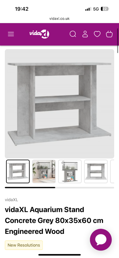 vidaXL Aquarium Stand Concrete Grey 80x35x60 cm Engineered Wood