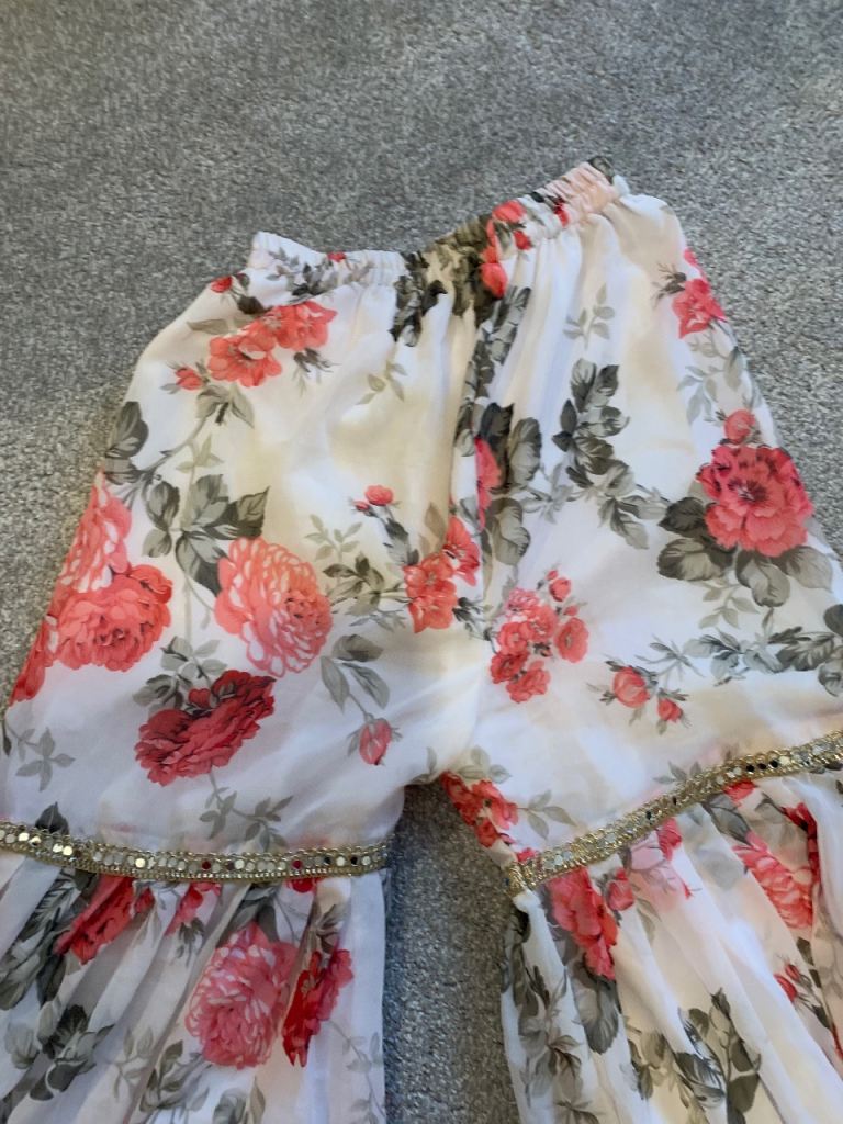 Brand new 3 piece Indian Sharaha suit Palazzo style Size 8 To 10 Uk, party, wedding