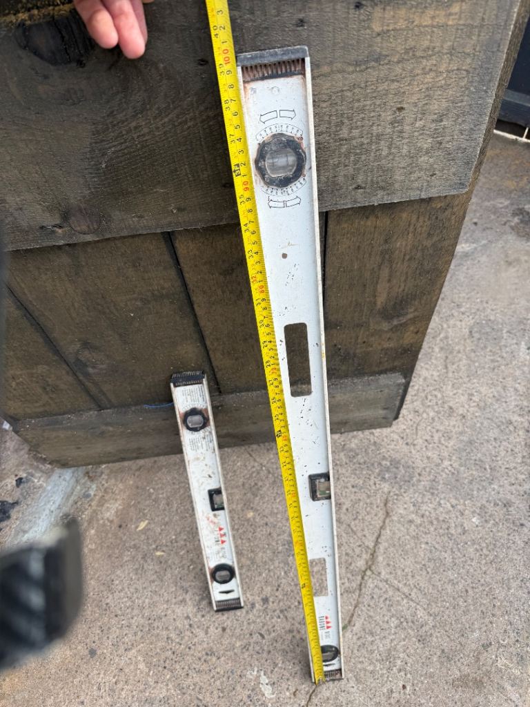 Spirit Levels - Two Sizes 100 & 50cm with angle dial, Good Condition