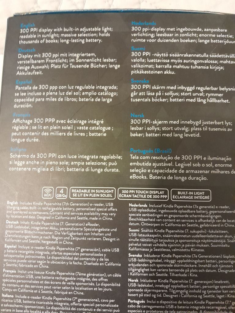 Kindle paperwhite 3rd Edition. Unwanted gift. Never used.