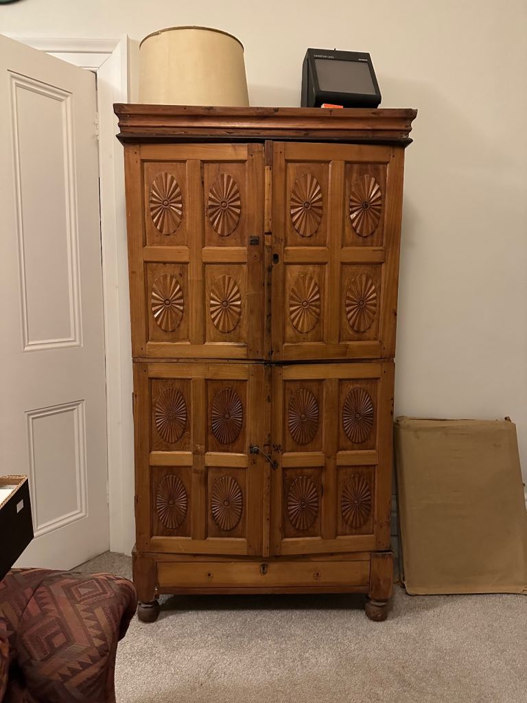 Beautiful wooden vintage Indian storage cupboard