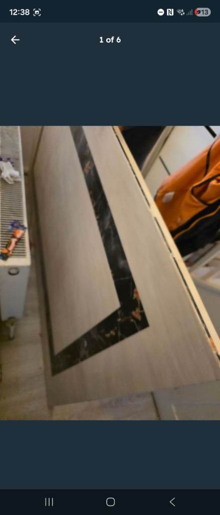 6 chair  italian style stone marble effect dinning table 