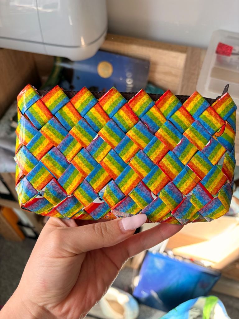 Recycled plastic purse 