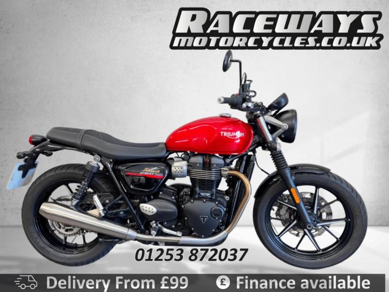 TRIUMPH STREET TWIN 2020 20 REG 11,119 MILES RED USED MOTORCYCLE 900CC