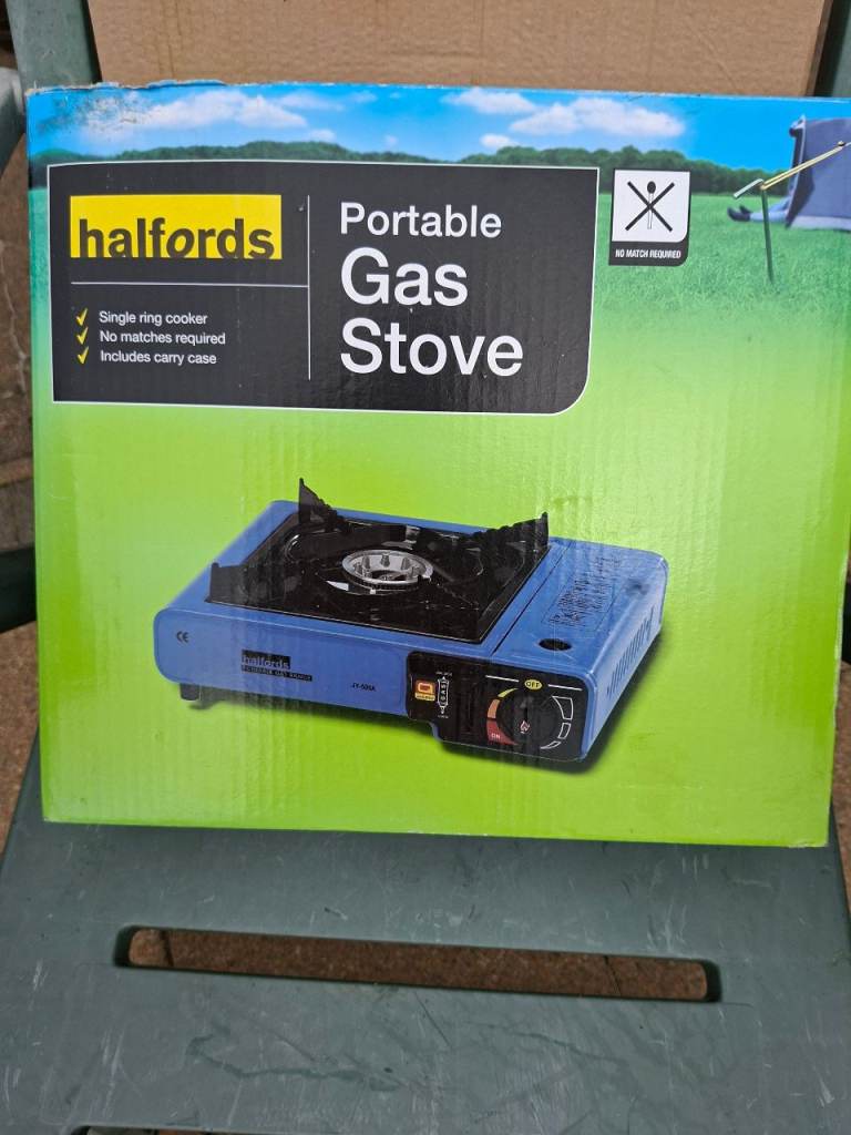 Halfords Portable Gas Stove – Brand New, Single Ring Cooker
