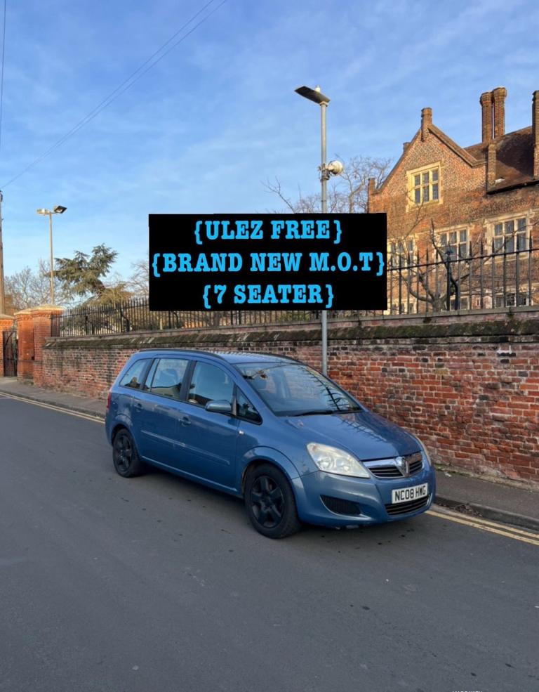 {ULEZ FREE} 2008 VAUXHALL ZAFIRA 1.6 16V EXCLUSIV (BRAND NEW M.O.T)