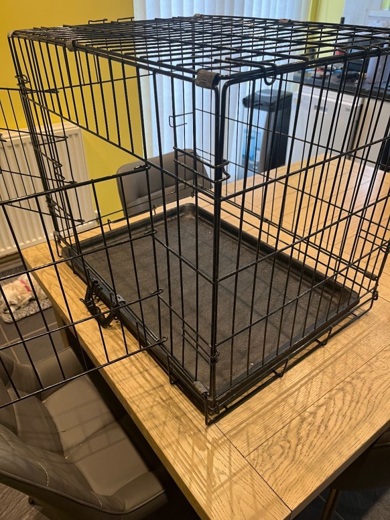 Double door dog crate. 