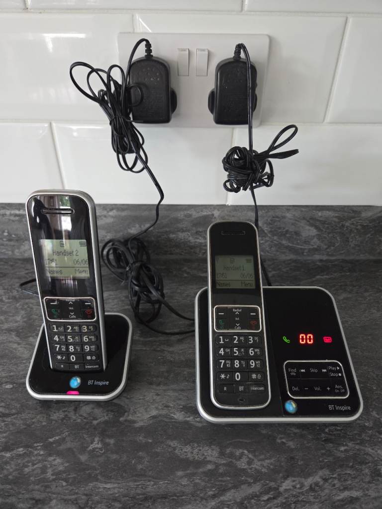 BT Inspire Cordless Phones Twin Pack with Answering Machine