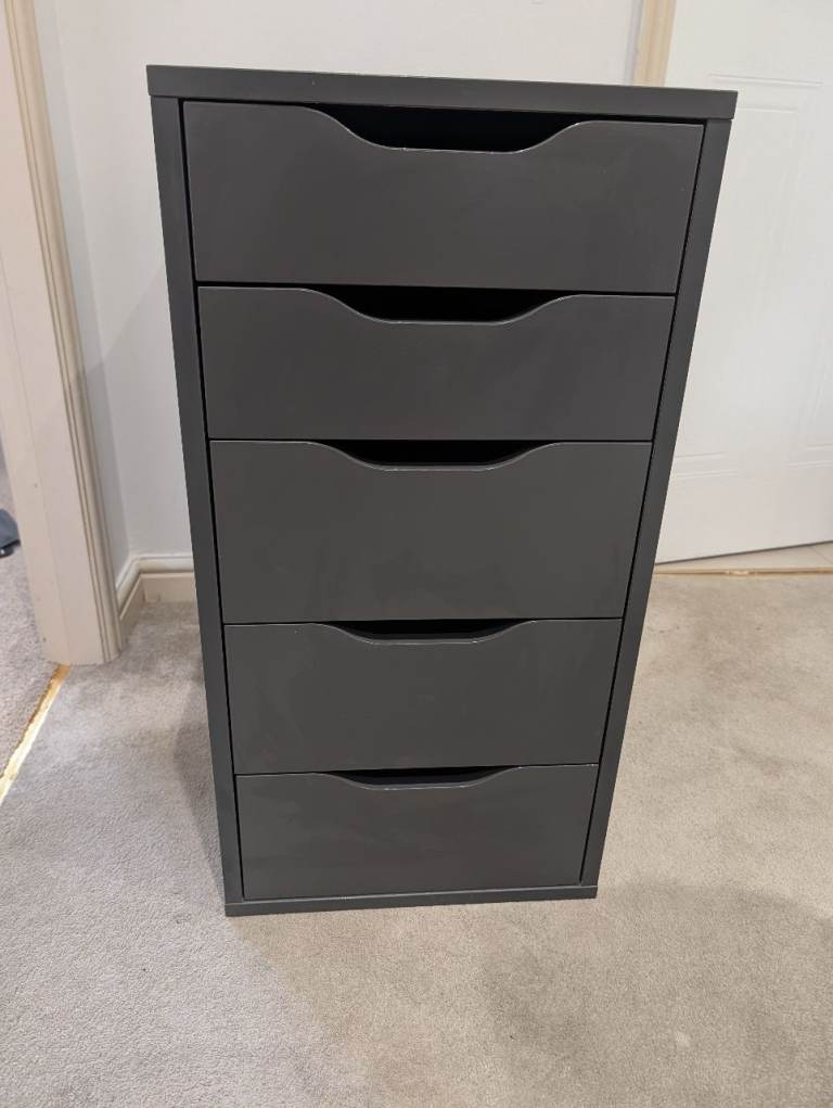 IKEA Alex Dark Grey 5-Drawer Chest of Drawers