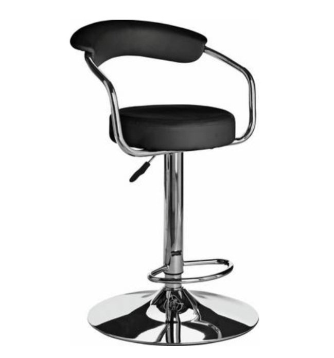 2 x modern chrome & black gas lift bar stools. Excellent condition 