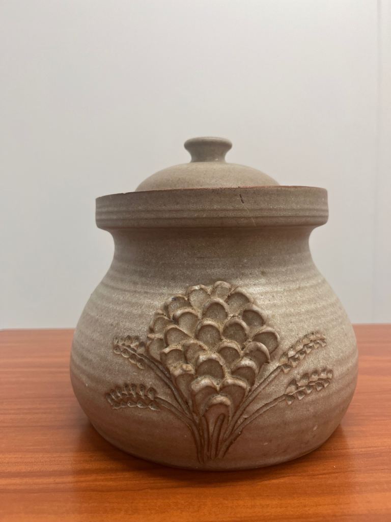 Vintage Cirencester Craft Rustic Stoneware Pottery Lidded Jar