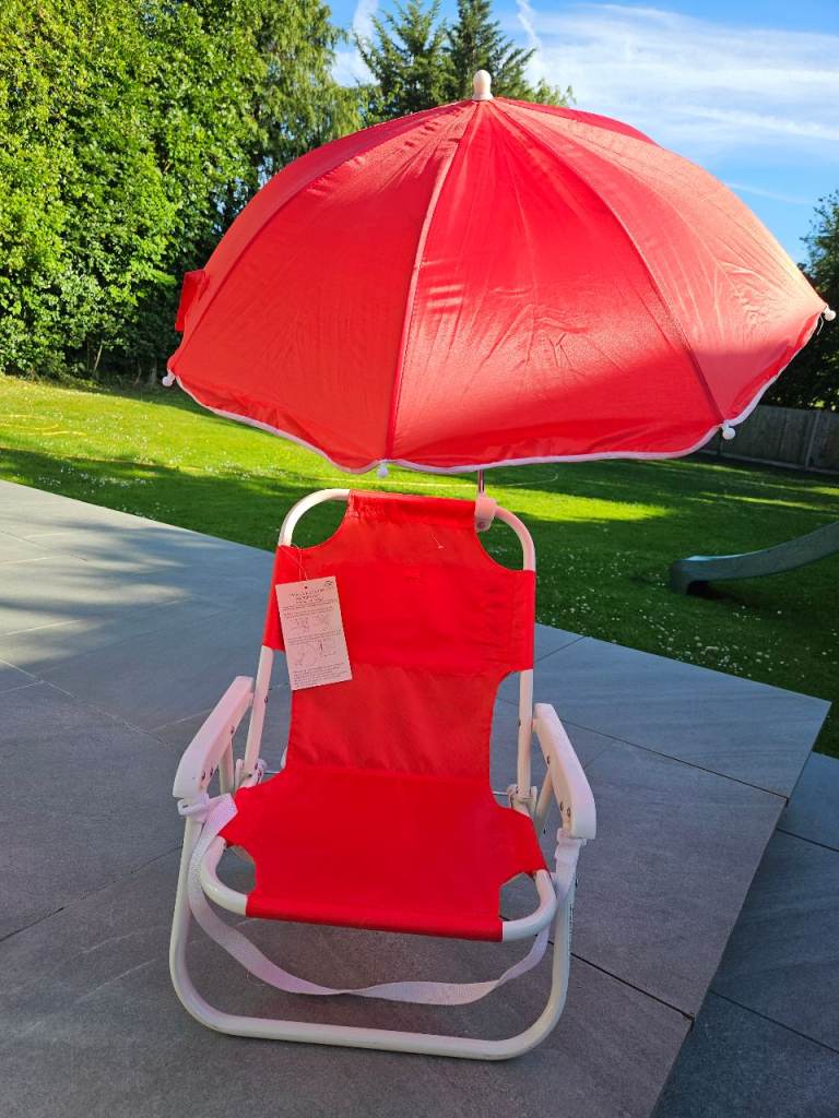 Childrens chair with parasol