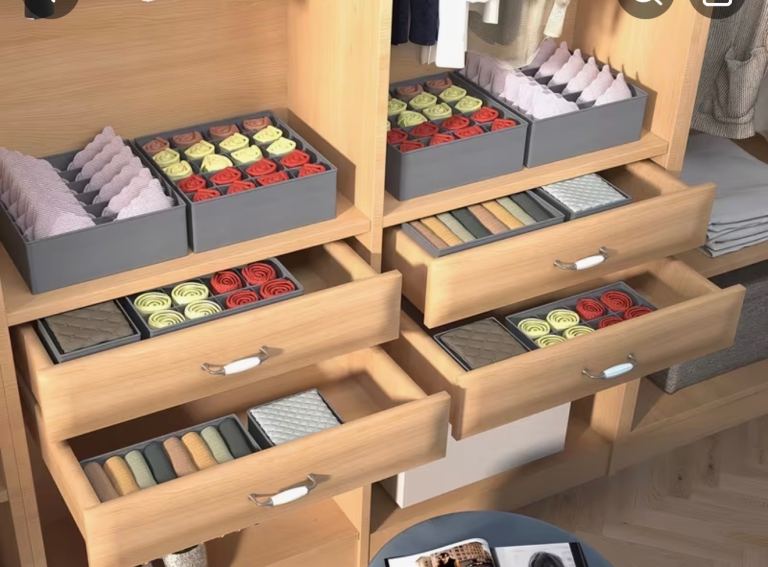 New Grey Fabric Drawer Organisers / Dividers - Various Sizes