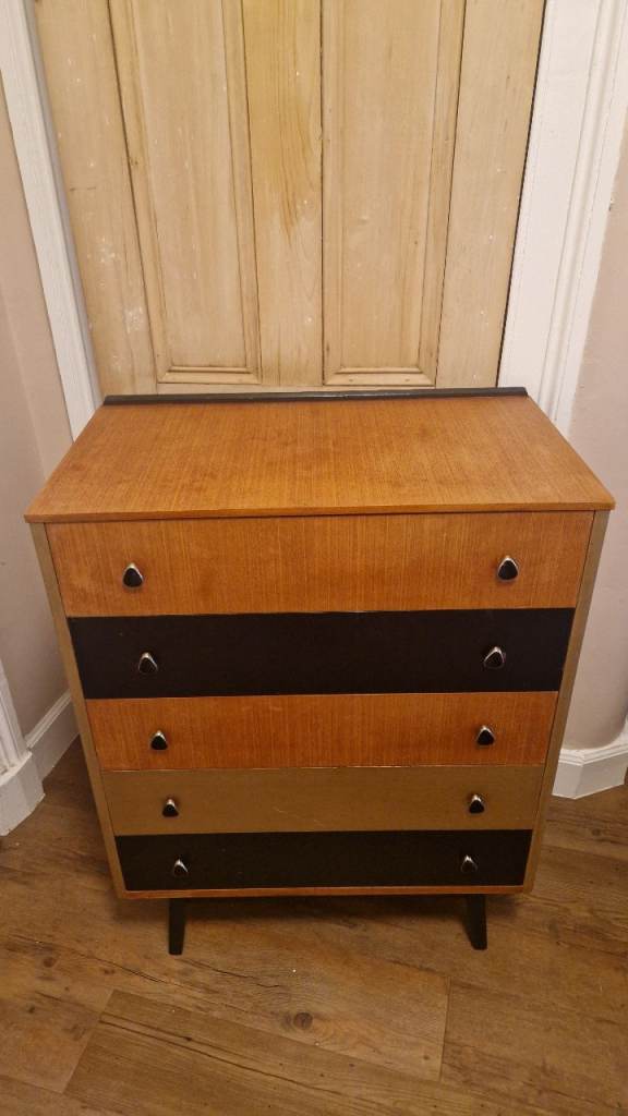 Stylish vintage upcycled chest of drawers.