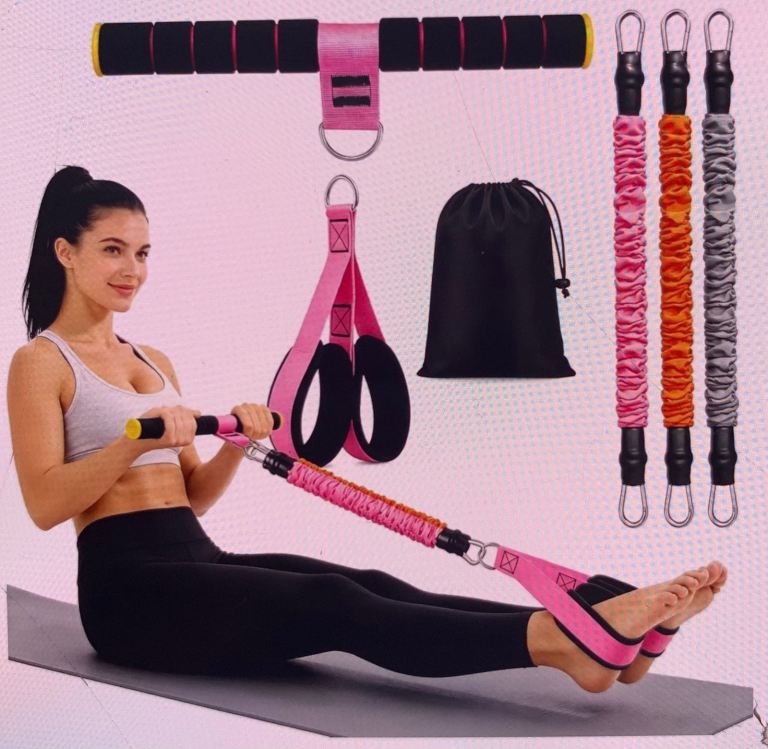 Multifunction Pedal Resistance Bands with Handles for Women, 3 LB Tubes (20-30-40lb)