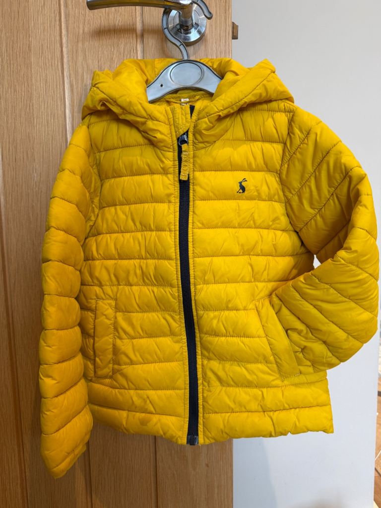 Kids’ Joules padded coat with hood, Yellow
