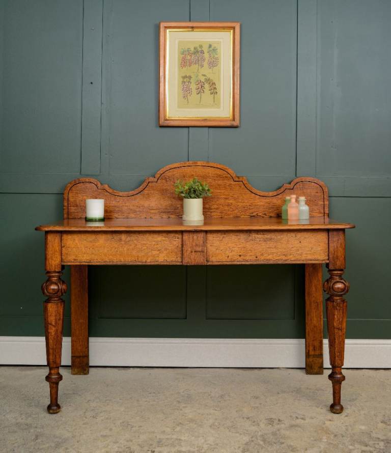 Victorian Oak Washstand Vanity Unit - Hall Table - Writing Desk