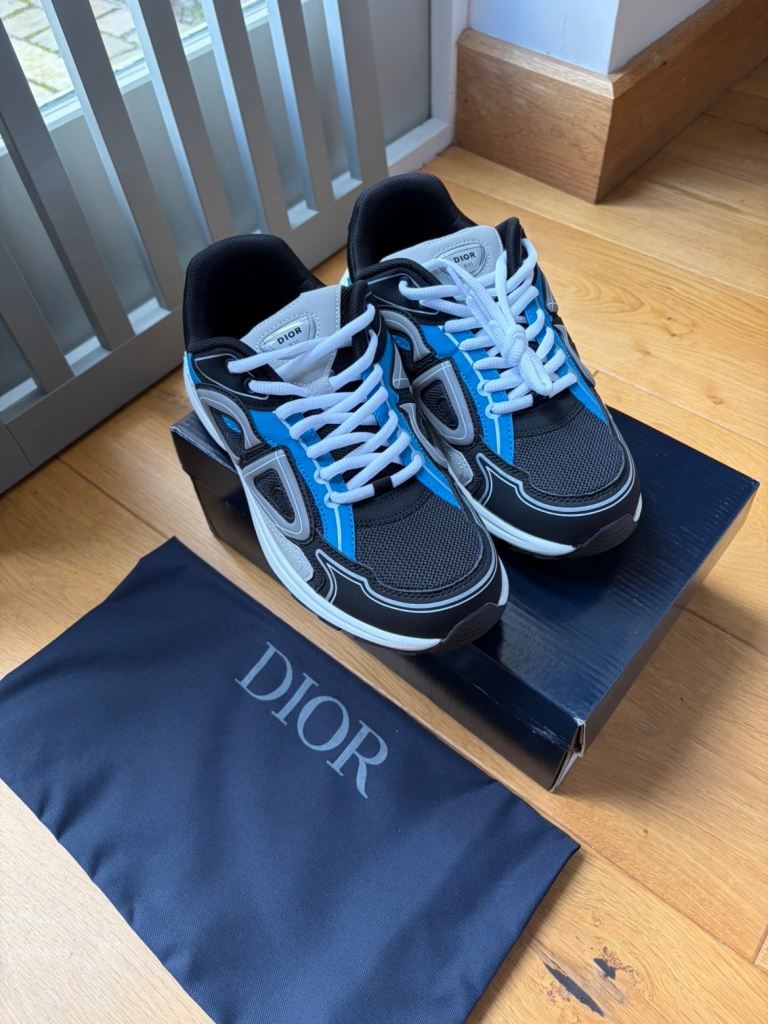 Dior B30 Trainers – Black and Blue, Brand New