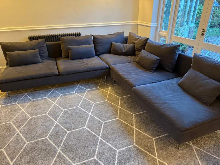 IKEA SÖDERHAMN Corner sofa, 6-seat, Fridtuna dark grey - used - good condition