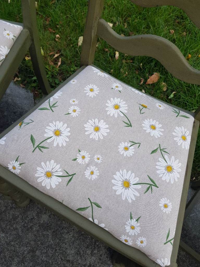 FRESHLY REFURBISHED 2 x Vintage Reading or Dining Chairs Botanical - LOCAL DELIVERY AVAILABLE