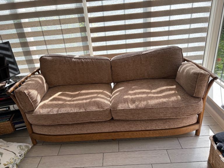 Three -Seater Ercol Sofa with Wooden Frame – Good Condition