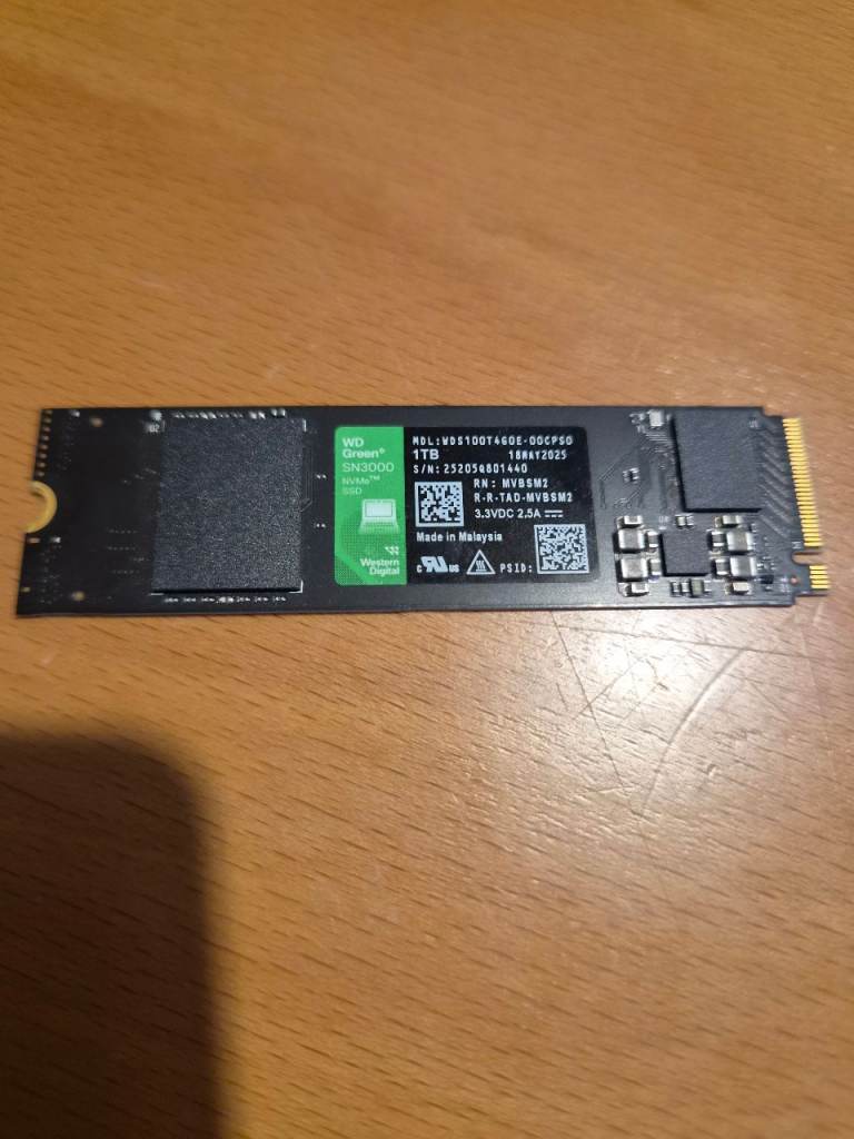 WD Green SN3000 1TB NVMe M.2 2280 PCIe Gen4 SSD | 5000MB/s