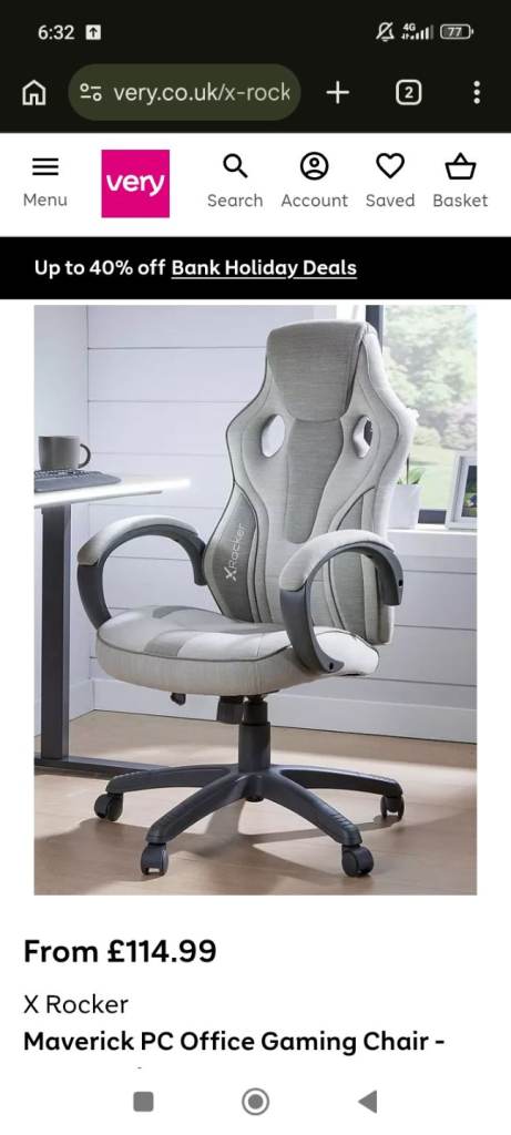 Gaming chair X Rocker Maverick white leather 