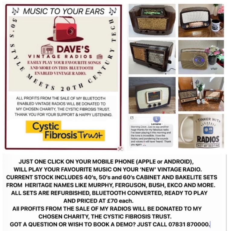 VINTAGE RADIOS(CHOICE) ALL BLUETOOTH.CONNECT, CONTROL+PLAY FROM YOUR PHONE.