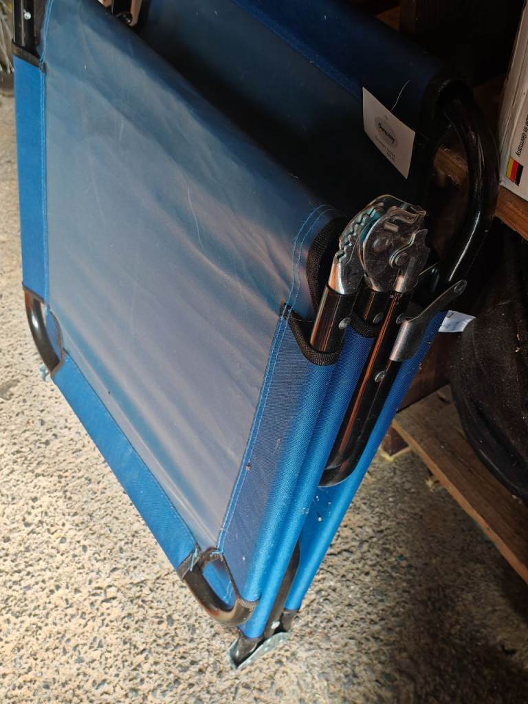 2 Blue Folding Loungers – As New Condition