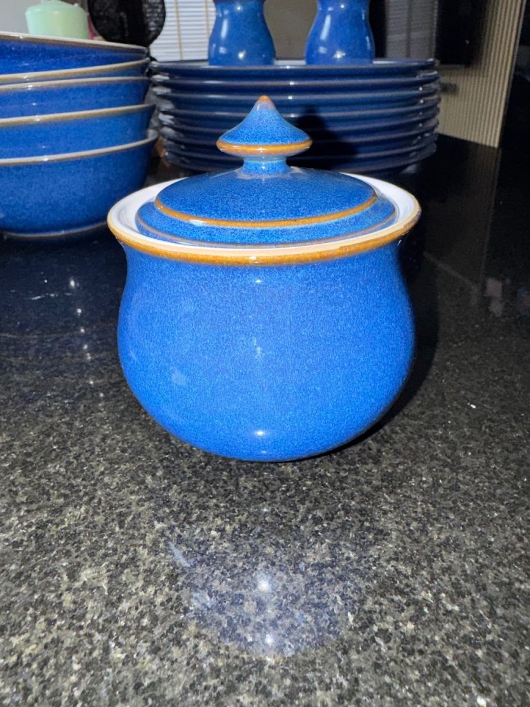 Denny imperial blue sugar bowl with lid 