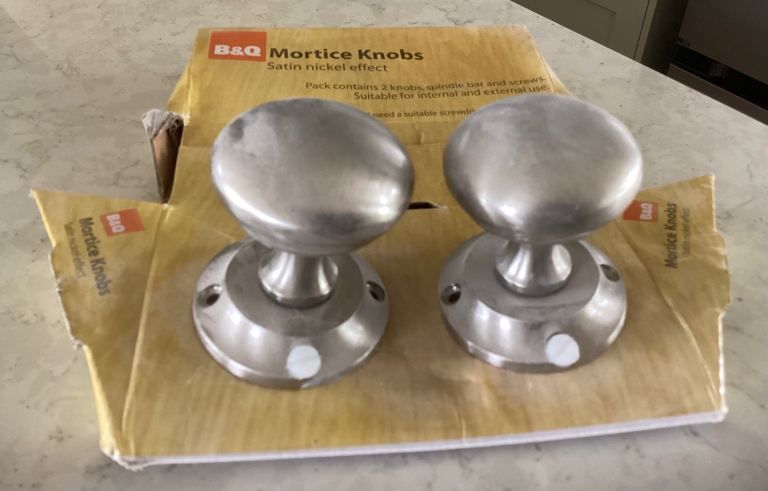 B&Q silver nickel door handles