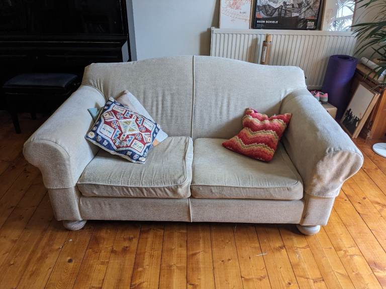2 seater sofa, beige