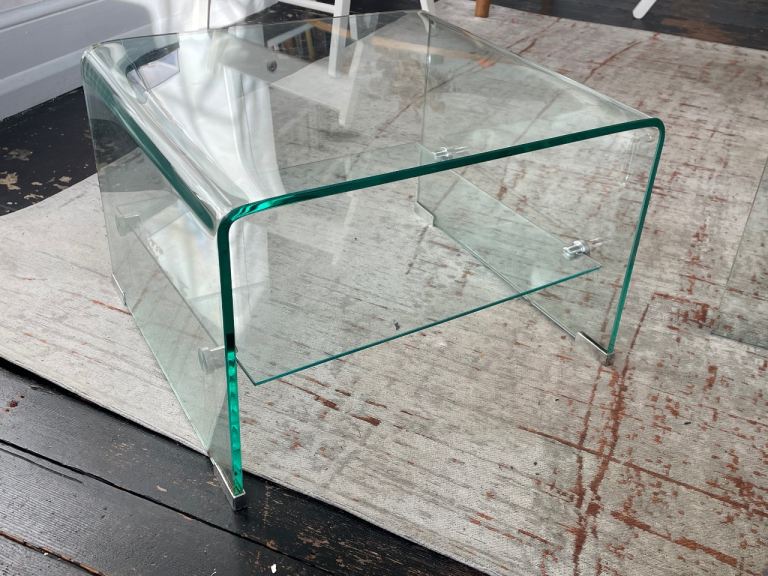 image for Two tier designer glass coffee table