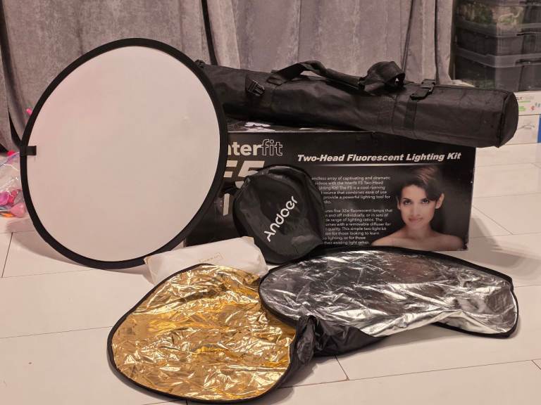 Photography Studio Lighting Kit | Softbox Lights, Backdrop Stand & Reflector