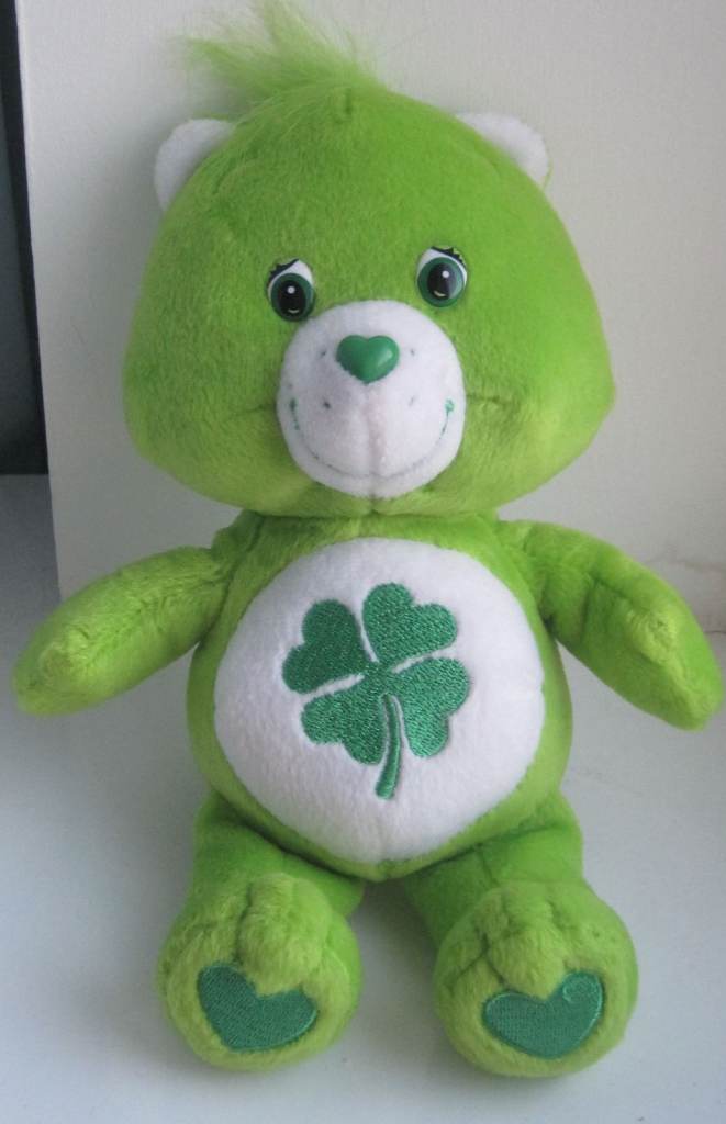 irish green good luck care bear soft toy 9"