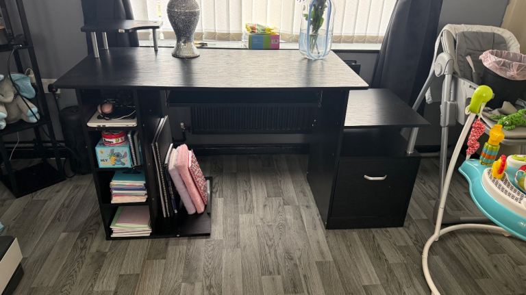 Black computer desk 
