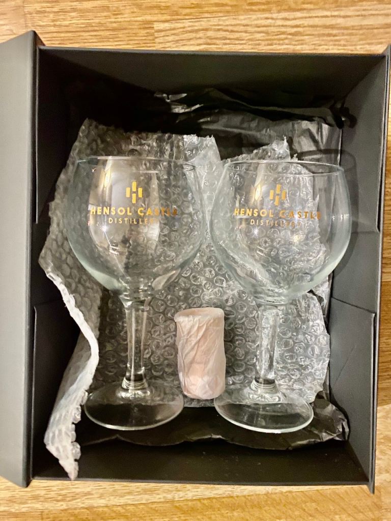 Hensol Castle Distillery Gin , Sherry, wine pair of glass Goblet set