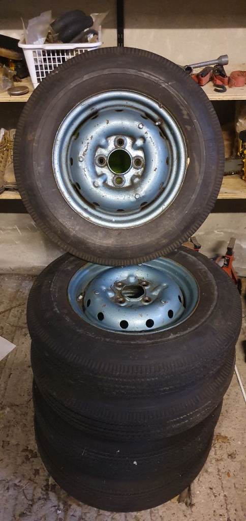 15 inch steel wheels.