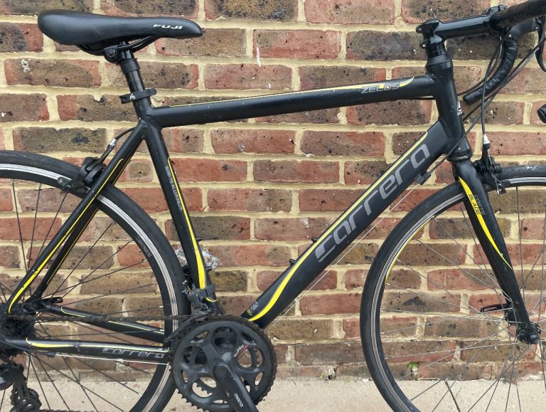 Carrera Zelos Road Bike – Black & Yellow, Good Condition