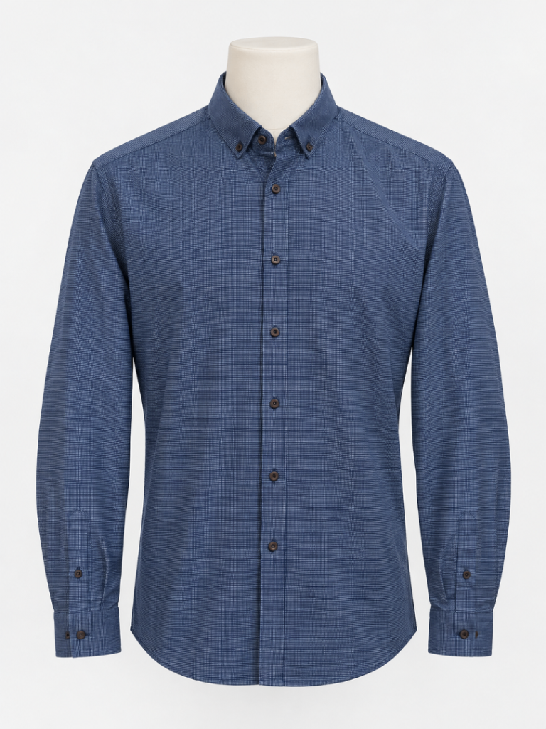 Kenneth Cole Mens Navy Shirt 17” Collar 100% Egyptian Cotton Excellent Condition