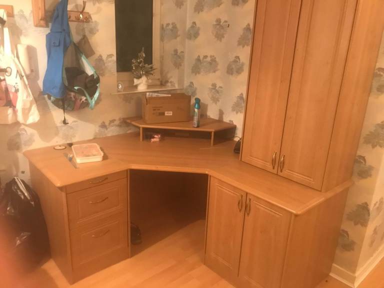 Office desk and cupboards large 