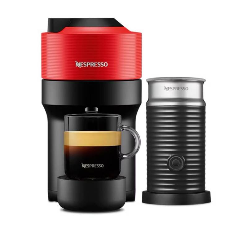 Nespresso  Vertuo Pop Red Coffee Machine + Aeroccino 3 Milk Frother - AS NEW