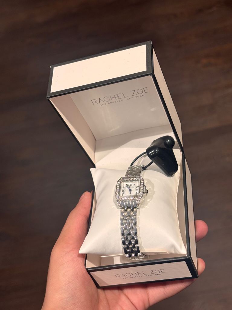 Rachel Zoe Silver-Tone Watch with Crystal Embellishments – New with Tags