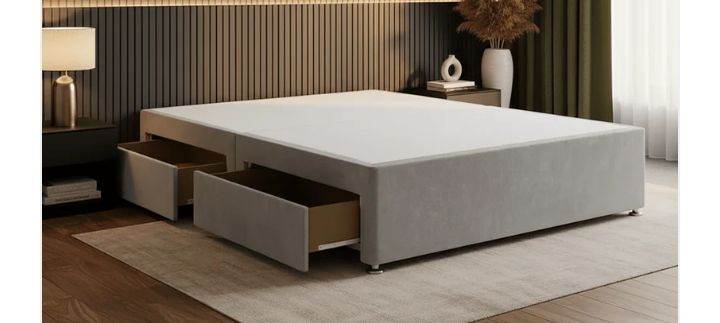 Brand New Divan Double Bed with 2 Storage Drawers - Strong Frame - Delivery Available