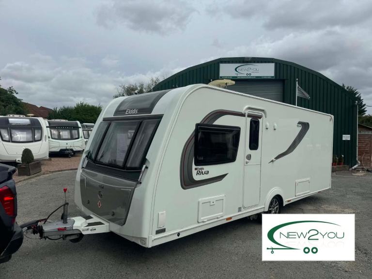 2017 Elddis Riva 554 4 Berth TRANSVERSE BED Caravan - STOCK H146