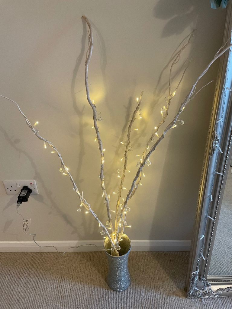 Light up twig tree with vase