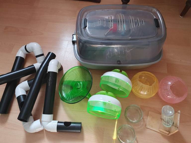 hamster, mouse travel cage and accessories 